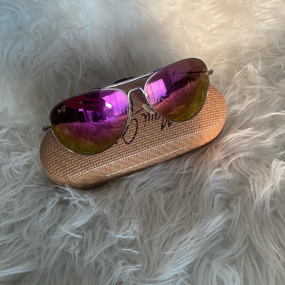 Maui Jim Maverick Aviators Rose Gold